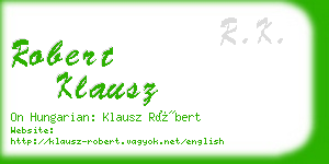 robert klausz business card